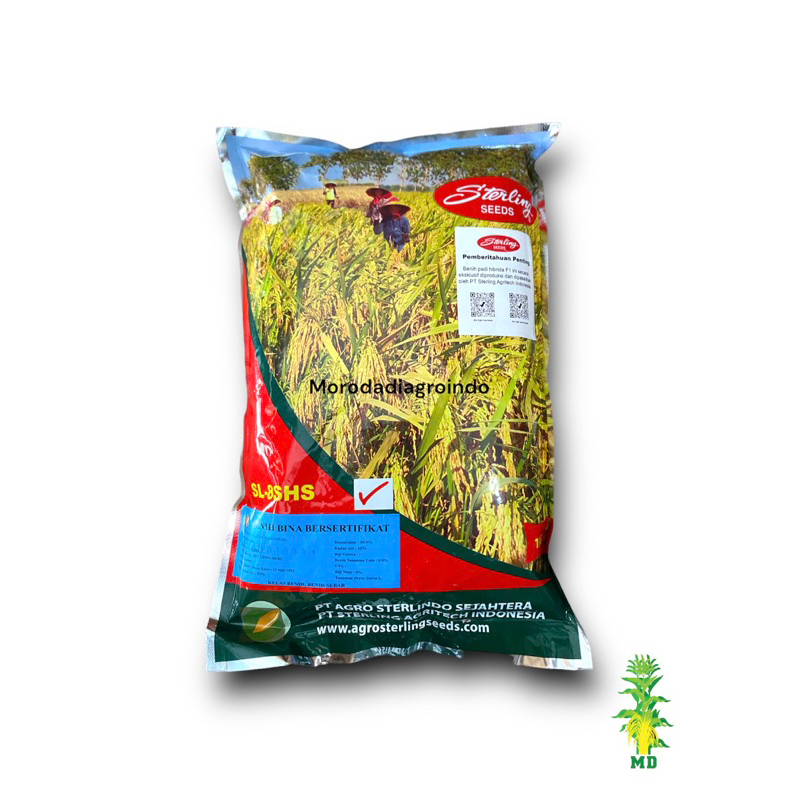 Benih padi hibrida SL8 SHS nasi pulen, kemasan 1kg. by Sterling seed