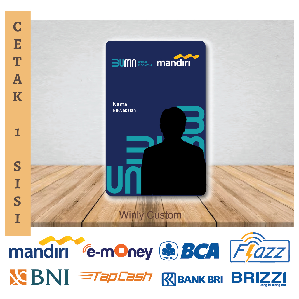 KARTU E MONEY ID CARD MANDIRI EMONEY NEW BUMN E TOLL KARTU PEGAWAI BUMN NEW TERBARU - 1 SISI