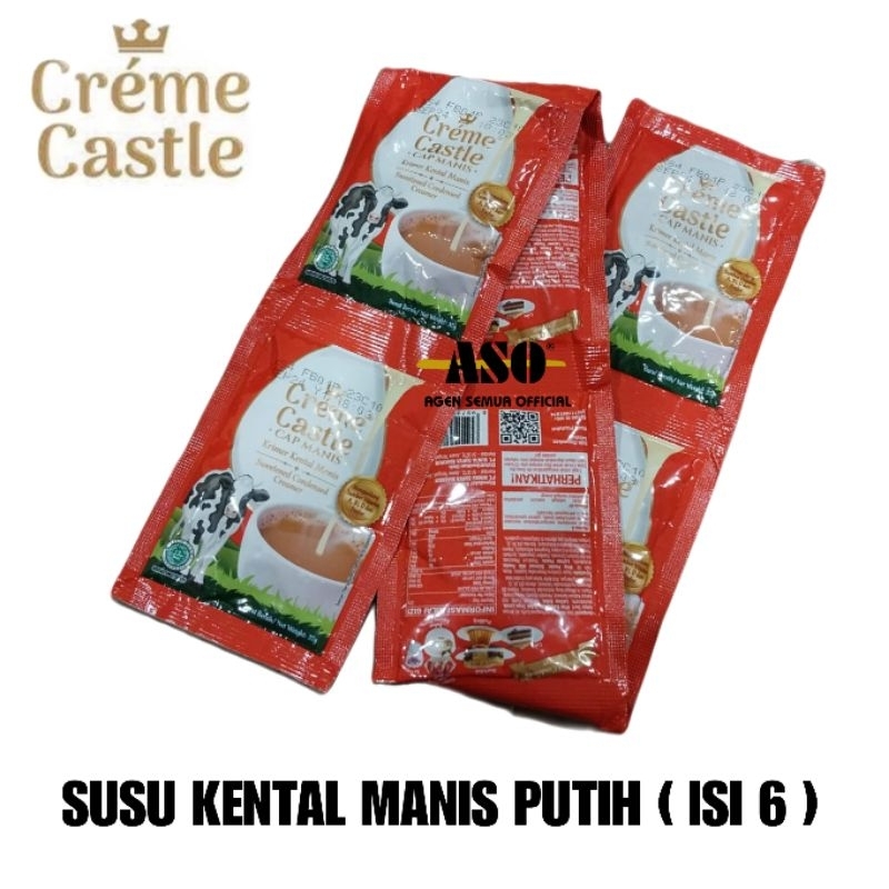 

Creme Castle SUSU KENTAL MANIS 37gr PUTIH krimer kental manis ( ISI 6 ) PROMO !!!