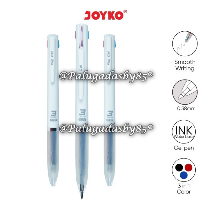 

(1 Biji) GROSIR Gelpen JOYKO GP-339 Flip Gel 3 In 1 Color 0.38 mm / Gel Pen Pulpen Pena Joyko GP-339 Flip Gel 3 in 1 Color Warna 0.38 mm / Bolpen Joyko GP339 / Gel Pen Joyko GP 339