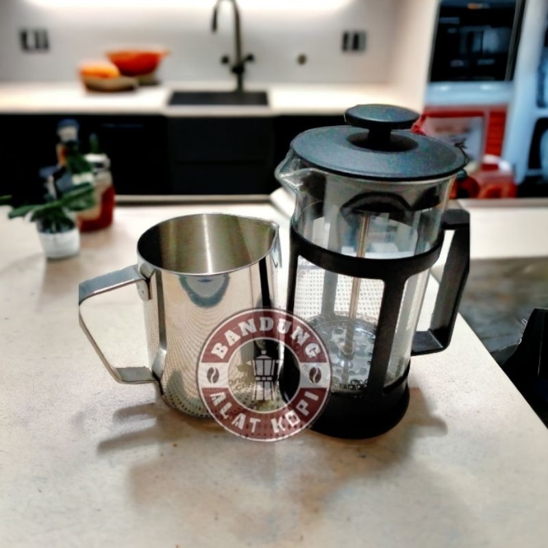 Kopi Teh Milk Paket Kopi Teh Milk Jug French Press Pembuih Susu Latte Art Milk Jug French Press Milk