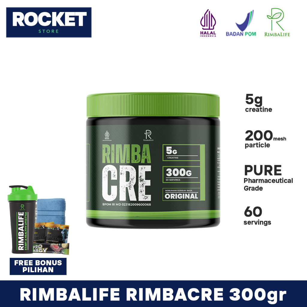 Rimbalife RIMBACRE Creatine Monohydrate 300 gram 60 serving Creatin Kreatin Suplemen Gym Fitness