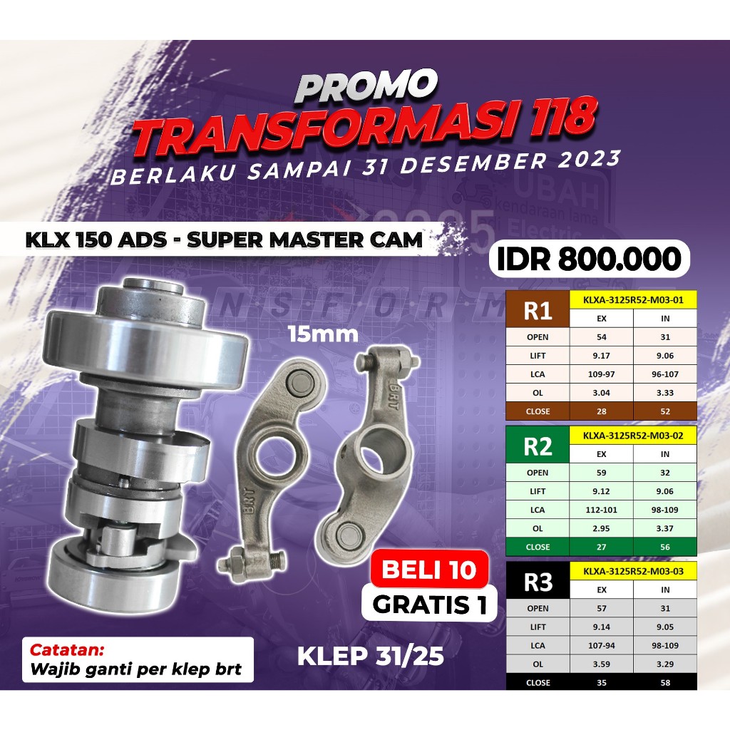 NOKEN AS KLX 150 ADS | SERI R | KLEP 31/25 | BRT