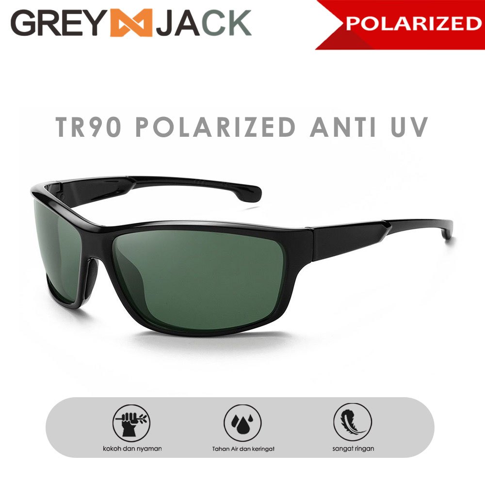 Grey Jack Kacamata Sunglasses Hitam Sport Polarized TR90 Ringan Fashion Pria Wanita Anti Silau UV400