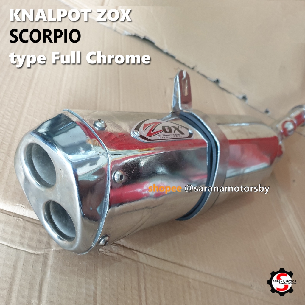 Knalpot Racing Variasi YAMAHA Scorpio F4 AHRS ZOX Full Chrome