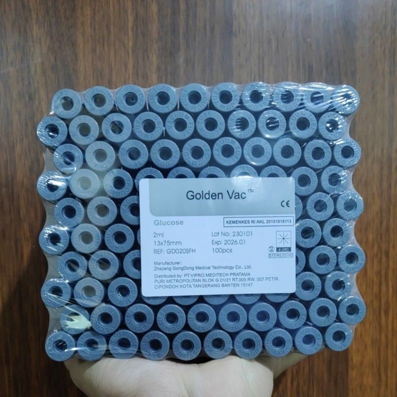 TABUNG GLUCOSE 2 ML 13X75 MM GV | VACUM TUBE GLUCOSA 2 CC 100 PCS