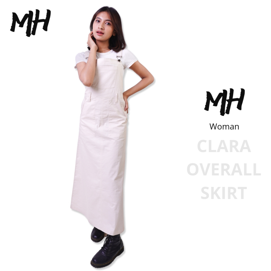 MH Fashion CLARA Overal Skirt Women Playsuit Jumpsuit RokWanita Twill Katun Warna Hitam, Abu, Abu Tu