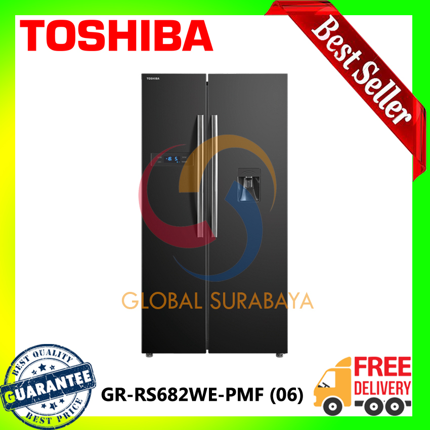 TOSHIBA KULKAS SIDE BY SIDE - GR-RS682WE-PMF (06) - GARANSI RESMI