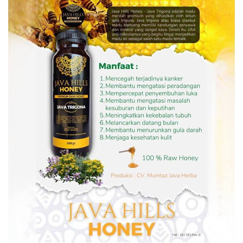 

Madu Java Trigona Java Hills Honey / Java Hills Honey Premium Raw Honey / Madu Murni