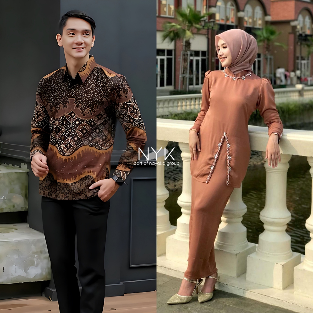 TERBARU - COUPLE FURING HANNAH KURUNG MELAYU  - Tunik melayu dan Kemeja Batik Lapis Furing - Couple Kondangan - Outfit Lamaran - Outfit Seragaman Sekeluarga - Outfit Sarimbitan