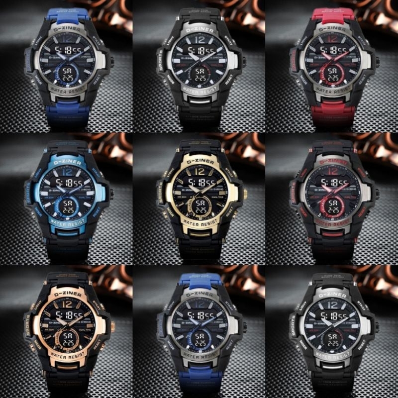 Jam Tangan Pria D Ziner 8253 Original dualtime