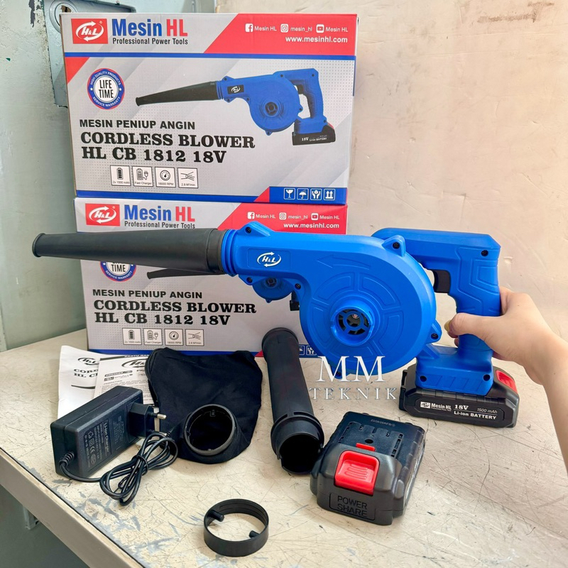 Mesin Blower Baterai Cordless HL CB 1812 18V Mesin Peniup Angin Batre H&L