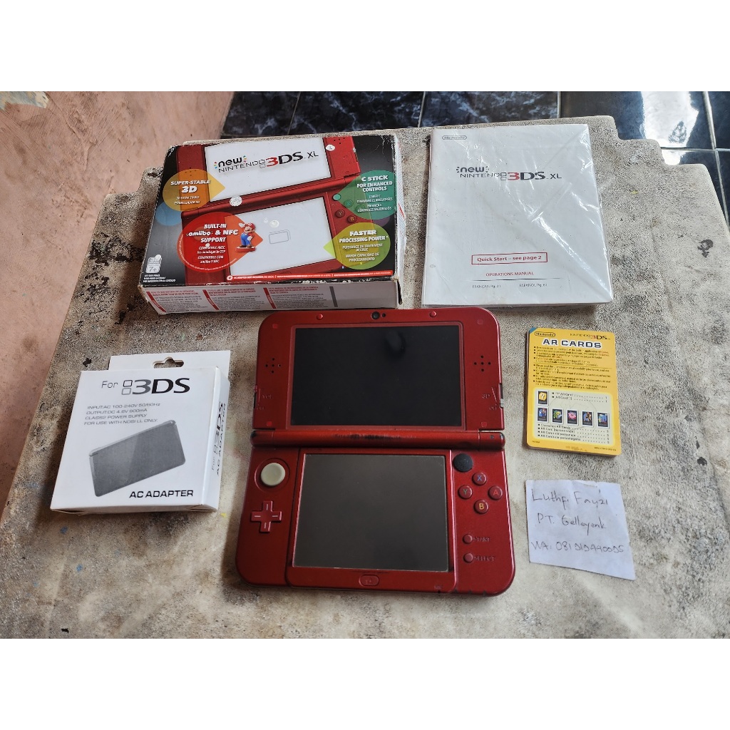 New Nintendo 3DS XL New Red Layar IPS Rare CFW Luma 32GB Fullset 03
