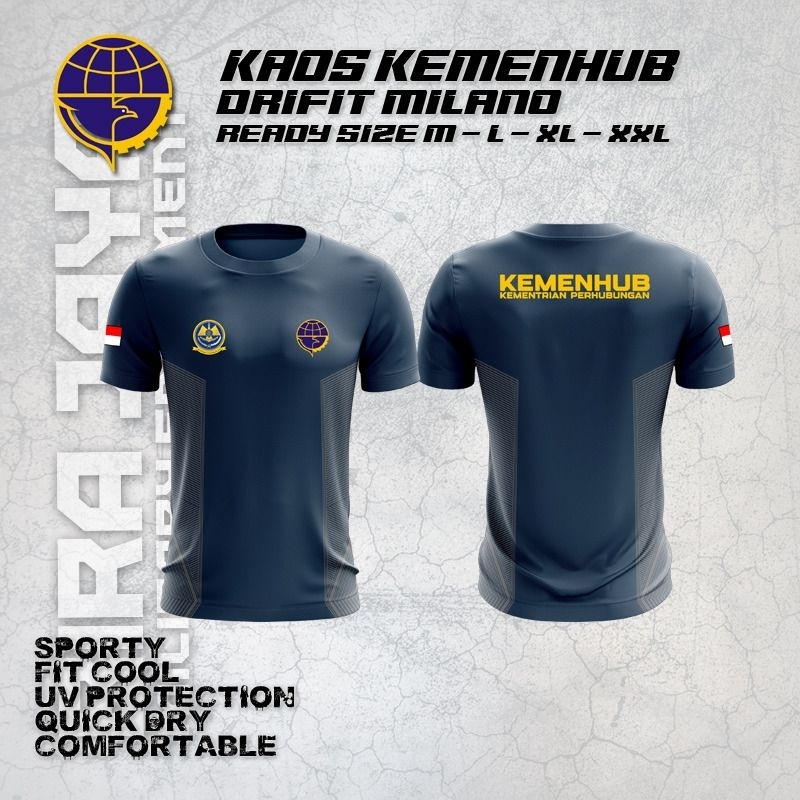 Kaos Dishub/ Kaos Kemenhub Bahan Dryfit milano / Kaos Jersey kemenhub terbaru
