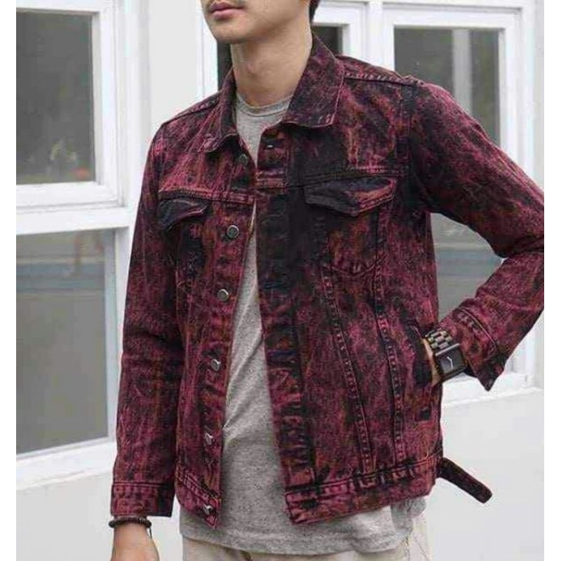 Jaket jeans levis pria original termurah dan terbaru marun sandwash by dzacklin shop