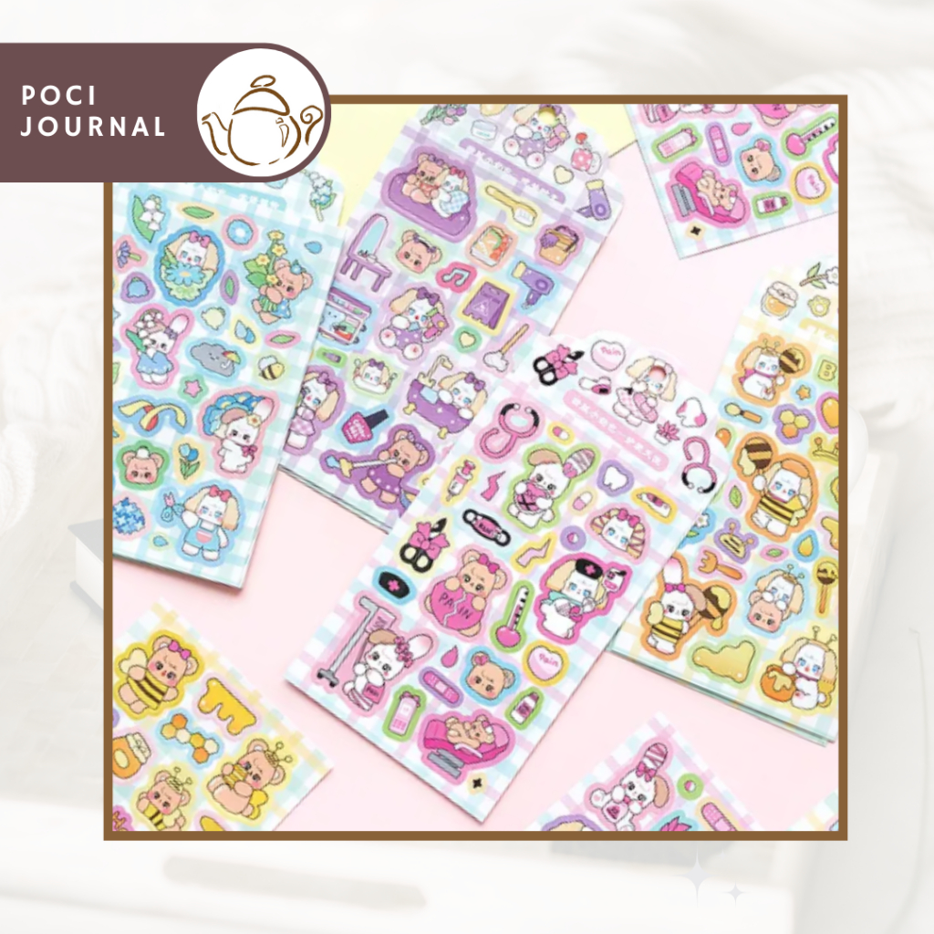

Sticker [4 lembar] Animal Lucu Stiker Journal/Decoration/ Scarpbook/ Sticker Lucu/Setiker Anak