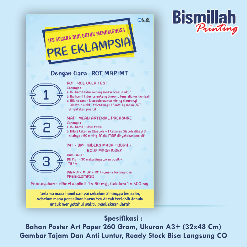 

Poster Kebidanan Tes Secara Dini Untuk Mendiagnosis Pre Eklampsia