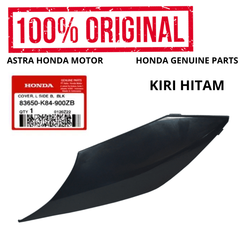 Cover Body Kiri Side B Hitam CRF 150L K84 Original Honda AHM 83650-K84-900ZB Tutup Aki Case Bodi Lef