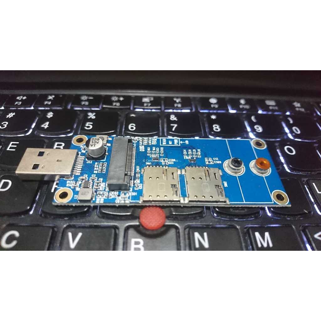 Adaptor NGFF key to USB dengan slot dual sim | Adaptor modem rakitan