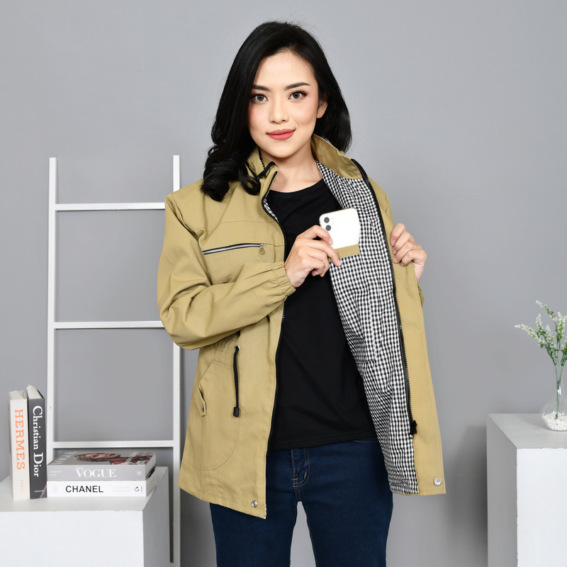 Jaket Wanita Ld 130 - 140 Jumbo Kekinian Baby Canvas