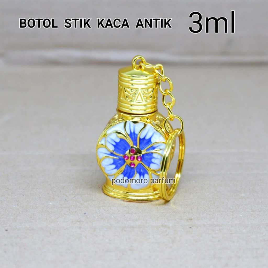 Botol Antik Oles Tola Parfum Stik Kaca Gantungan Unik 3ml Kosong