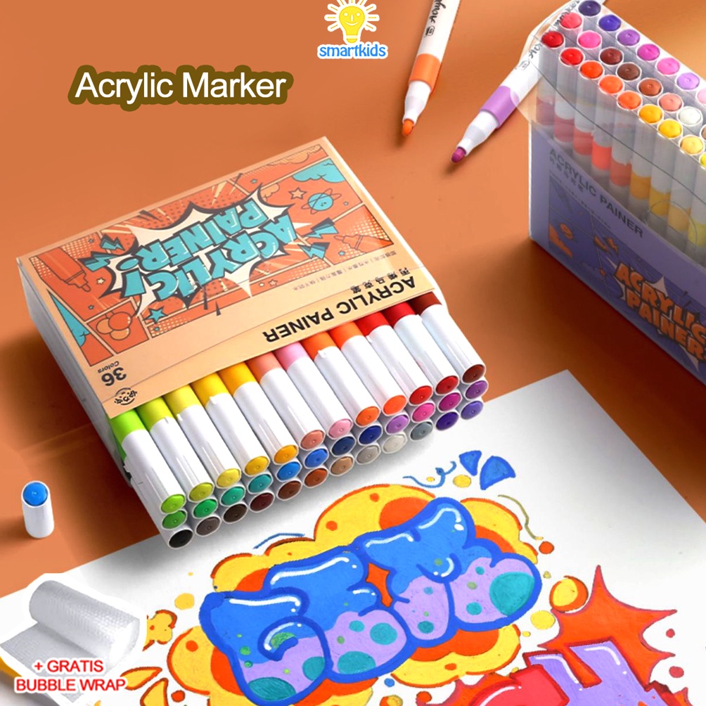 

Flas Sale 12.12 Pen Akrilik Marker Warna Cepat Kering Tahan Air / Spidol Acrylic Painter / Menggambar Kreativitas Seni Edukasi Anak .,,.,.,