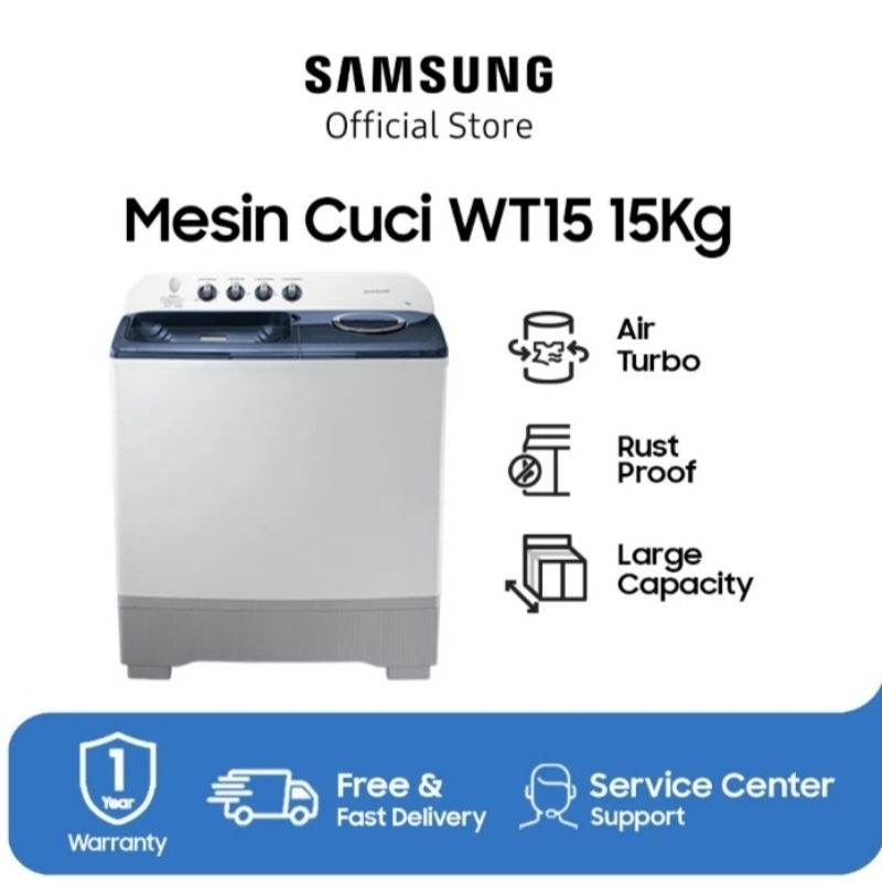MESIN CUCI SAMSUNG 15 KG
WT15K5200MB 2 TABUNG MANUAL