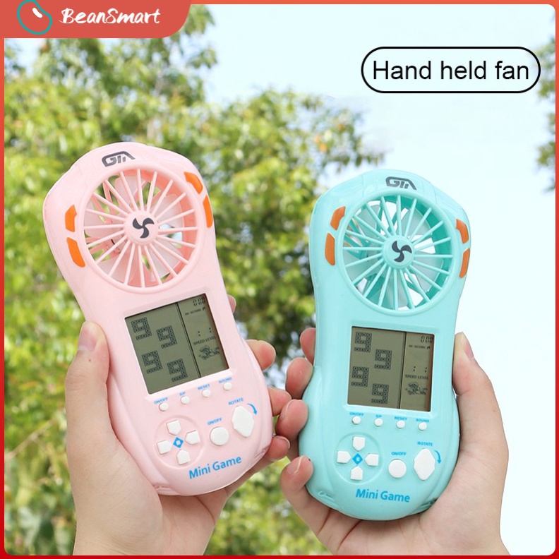 ️✔️✔️ Mini Fan Portable Tetris Bricks Game Kipas Genggam Kecil Konsol Game Genggam Game Kecil serbuu