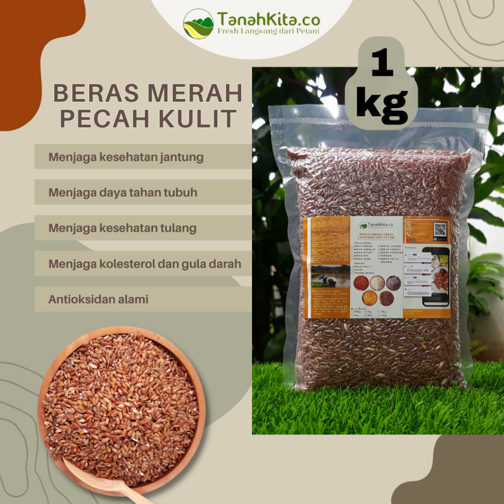 

Beras Merah Pecah Kulit Tinggi Serat FRESH langsung dari Sawah Petani