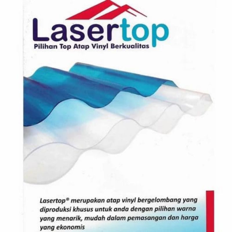 LASERTOP Atap Plastik gelombang PVC Bening Warna Clear dan Blue