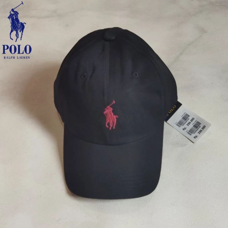 topi/caps Polo Ralph Lauren-hitam logo merah-ori BNWT