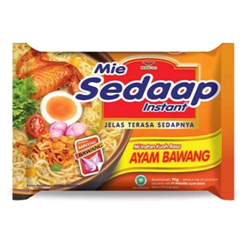 

Sedaap Mie Instan Goreng Dan Kuah Rasa Ayam Bawang 70g