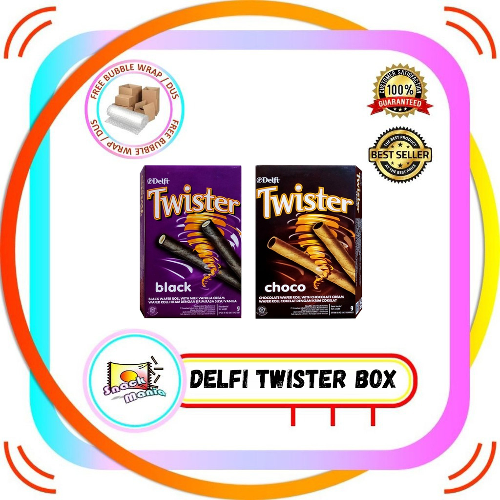 

Delfi Twister Black Vanilla - Choco Chocolate Wafer Roll Coklat 35 gr BOX