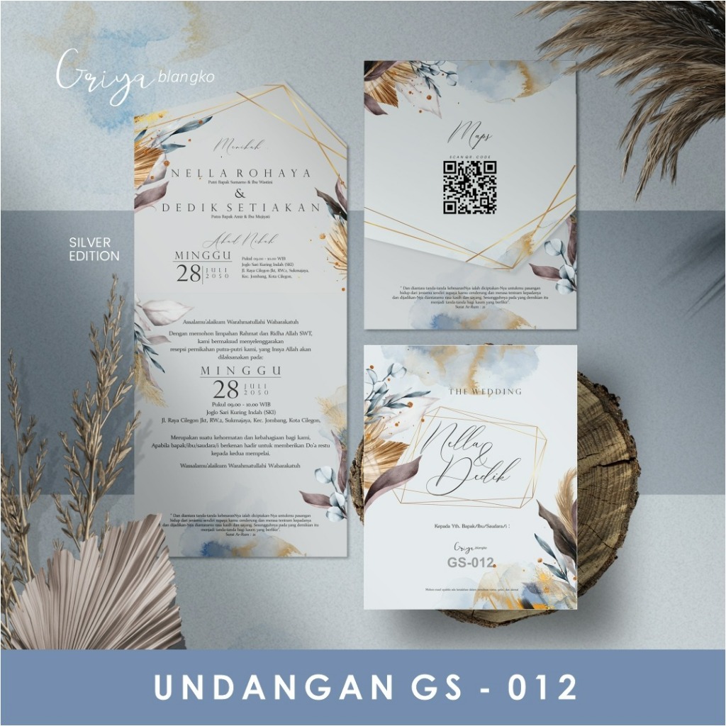 Griya GS 012 Cetak Undangan Pernikahan | Gratis Undangan Digital | Undangan Nikah Siap Sebar |  Grat