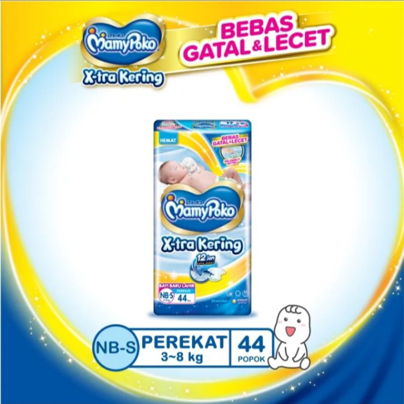 Mamy poko NB-S 44 tipe perekat baby murah Pampers bayi