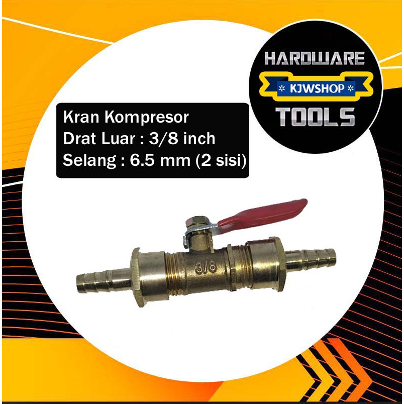 Stop Kran Keran 3/8 DL inch Ball Valve Angin Kompresor Air Nepel Naple Selang