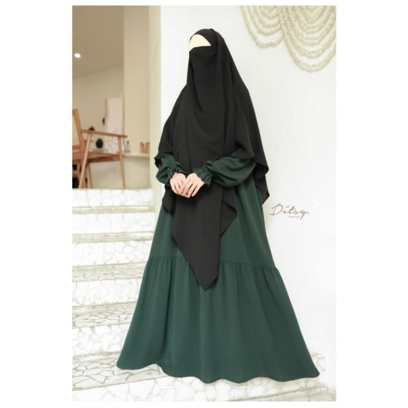 Lelia dark emerald ditsy