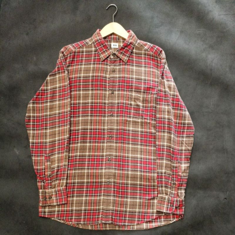Kemeja Flanel Second Bekas Branded Pl Uniqlo Size Xl Code 90.3