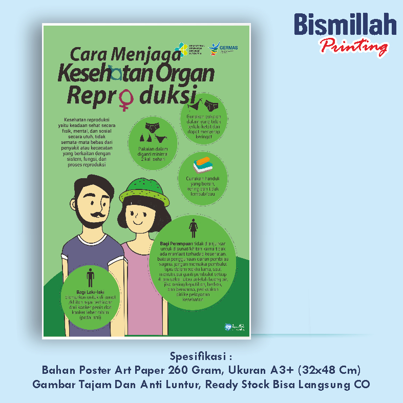 

Poster Kesehatan Cara Menjaga kesehatan Organ Reproduksi