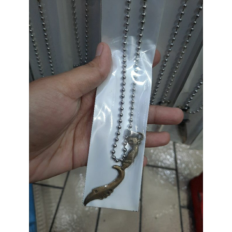 Kalung Biji Lada Kalung Bola Titanium Liontin Metal