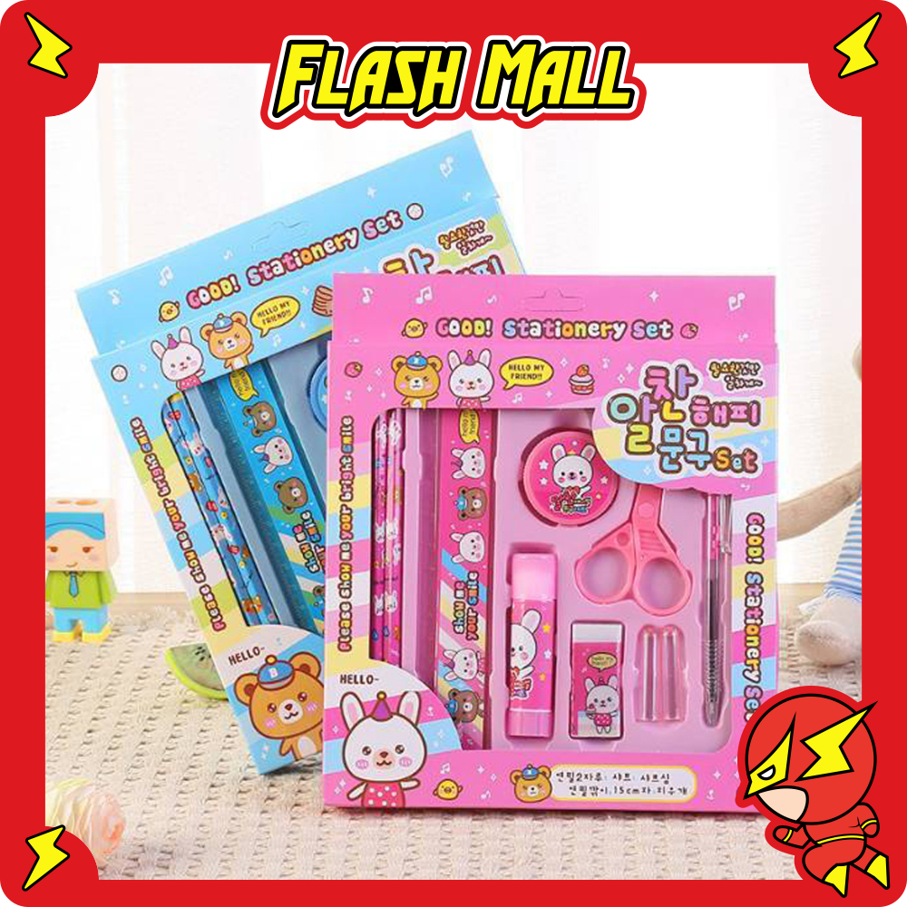 

FLASHmall Paket Alat Tulis set 8in1 Stationery Set Study Set Anak Karakter Set Alat Tulis Anak TK S090