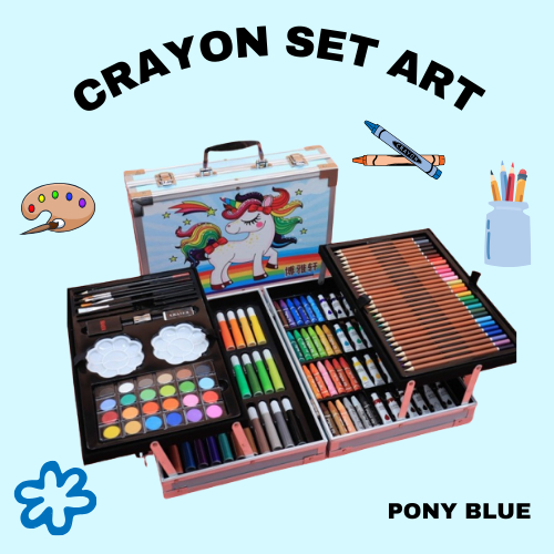 

Crayon Set Art Mewarnai Anak | Alat Menggambar Anak Model Box Jinjing