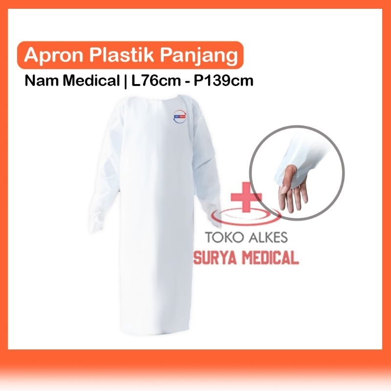 Apron Medis Plastik Lengan Panjang | Apron PE Long Sleeve