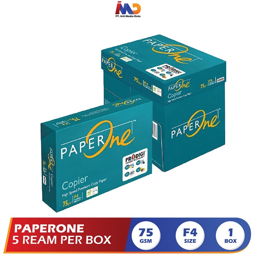 

PaperOne Kertas F4 75gr 1 Box (2500 lembar) Kertas HVS