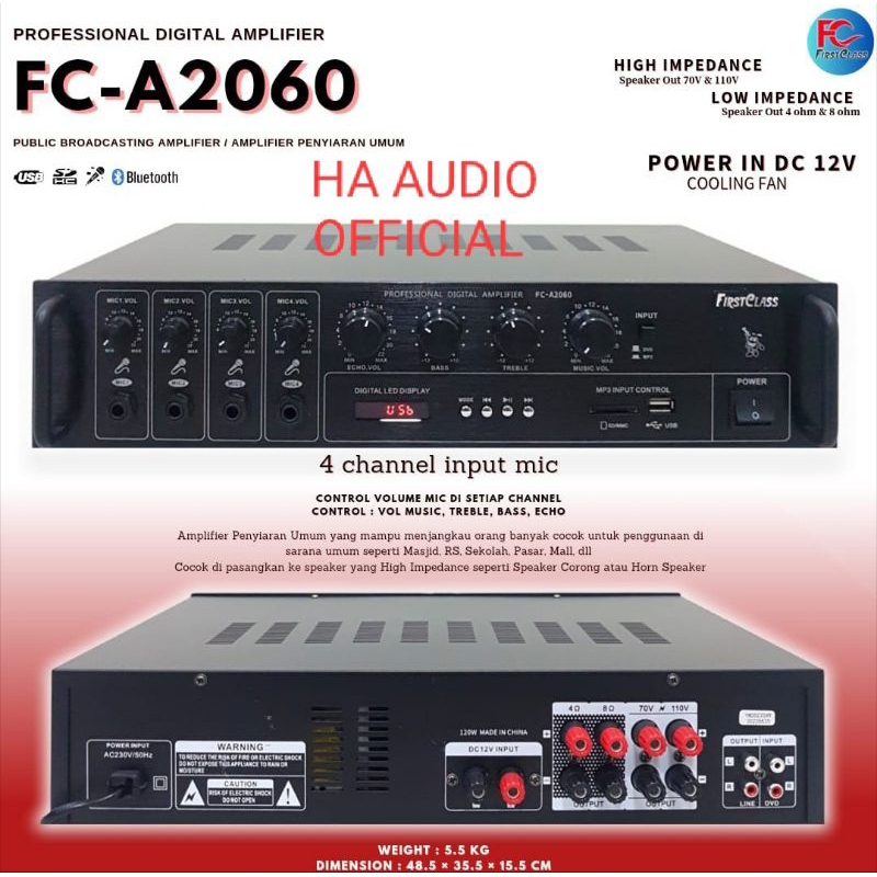 Ampli Firstclass FC A2060 Original