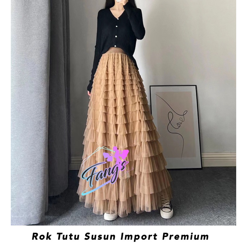 FW R679 Rok Tutu Susun Panjang Import Premium | Rok Tutu Umpak Import Premium