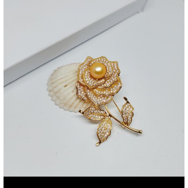 Bros mutiara laut Bros Rhodium Bros mewah Bros elegant Bros mutiara murah