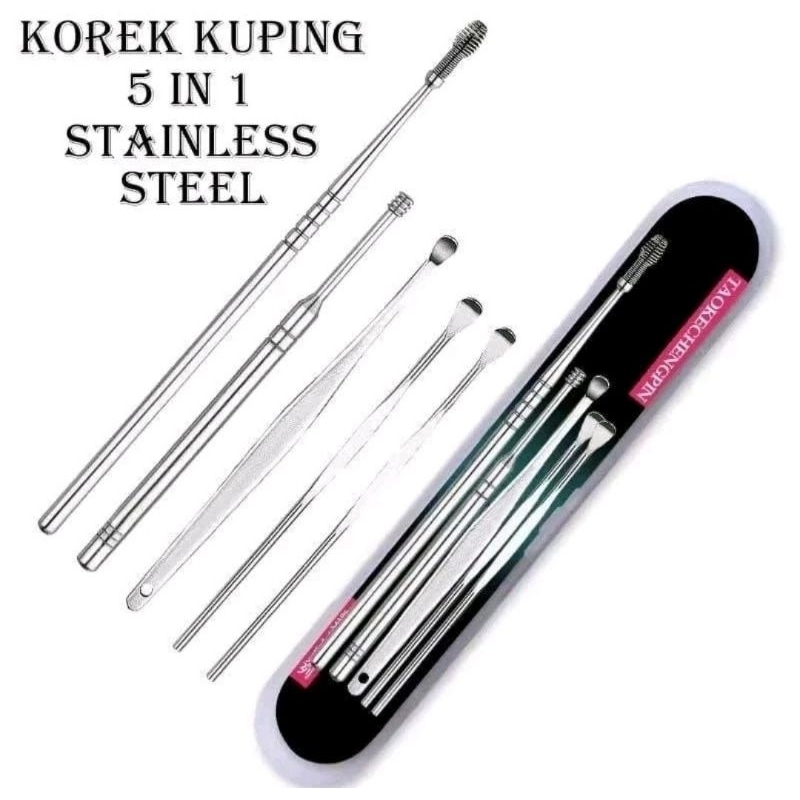 PROMO Pembersih Telinga Stainless 5 in 1