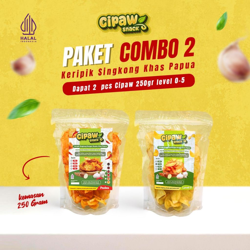 

TERBARU! KERIPIK SINGKONG BUMBU KHAS PAPUA PAKET COMBO 2 PEDAS MANIS ASAM SEGAR BAHAN YANG ALAMI, TANPA PENGAWET BUATAN, & NON MSG