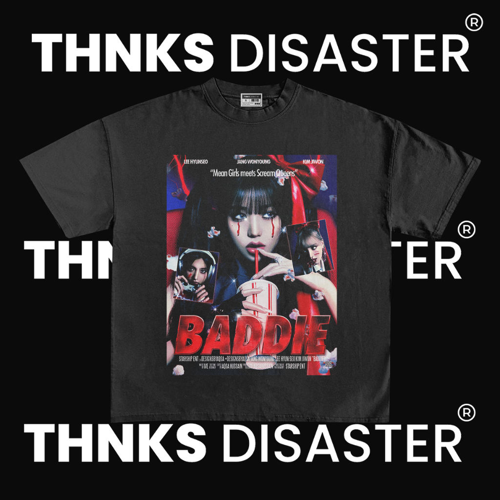 THNKSDISASTER | KAOS IVE BADDIE KOREAN GIRLBAND TEE | COMBED 24S | UNISEX | GRUNGE | BAND | KPOP | M